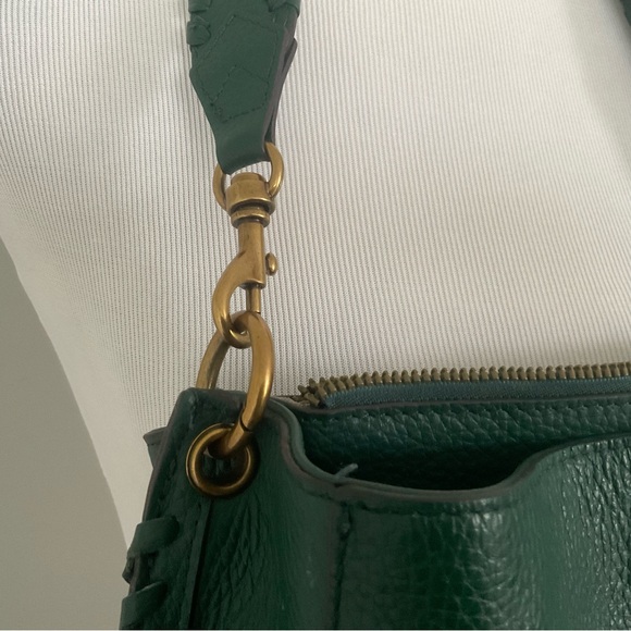 American Leather Co Deep Emerald Shoulder Purse with Whipstitched Sides & Handle - Picture 6 of 15